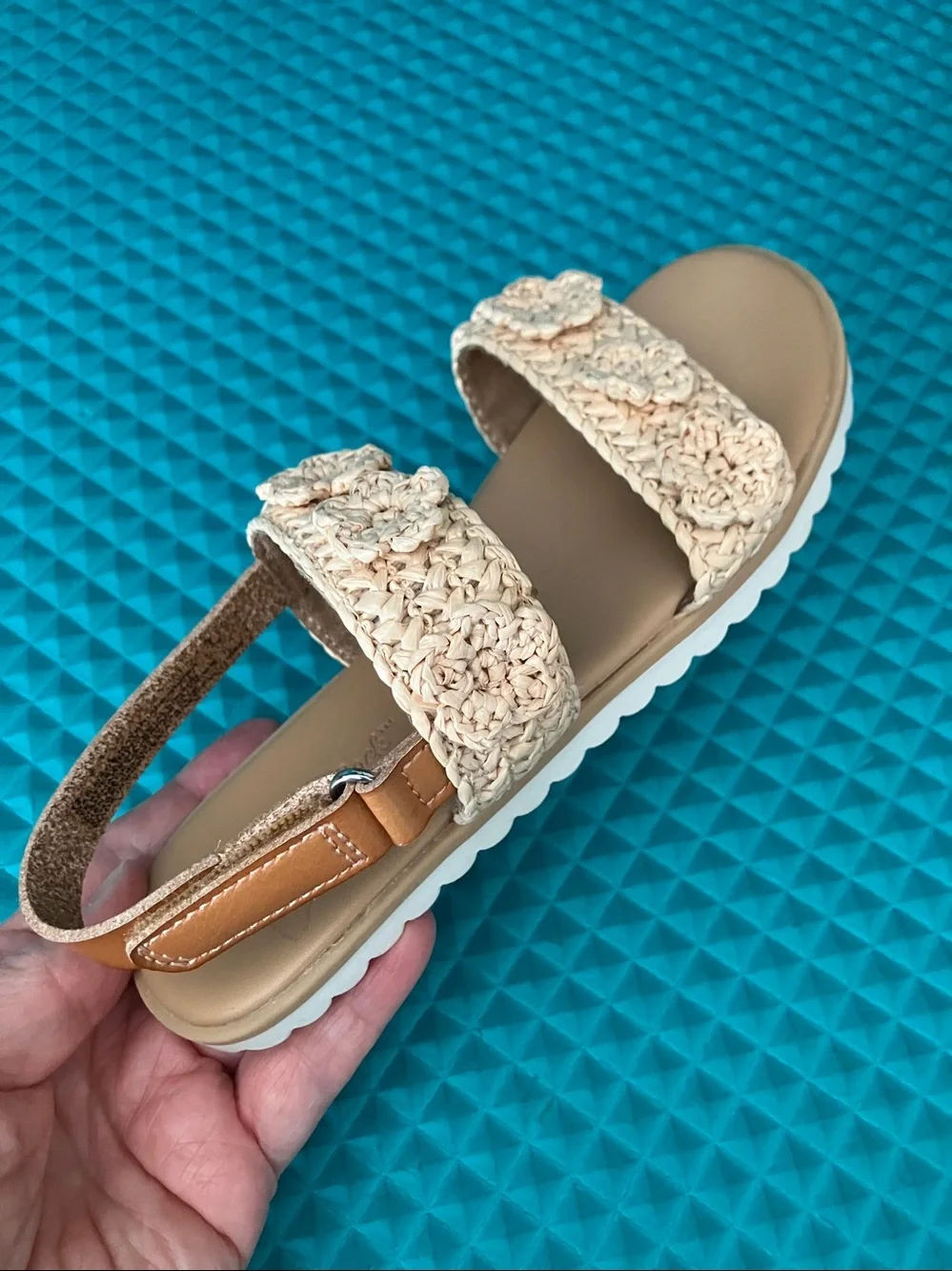 NEW CAT & JACK Toddler Girls Denitra Raffia Sandals | 12